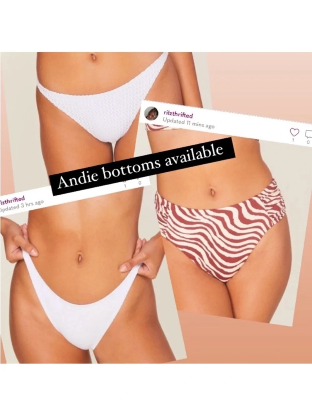 Andie Rockley Bikini Top Swimsuit Mazarine Dark Blue White Sporty Vacation L